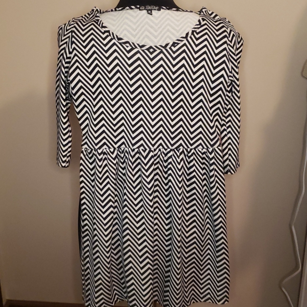 BeBop Black and White Skater Dress